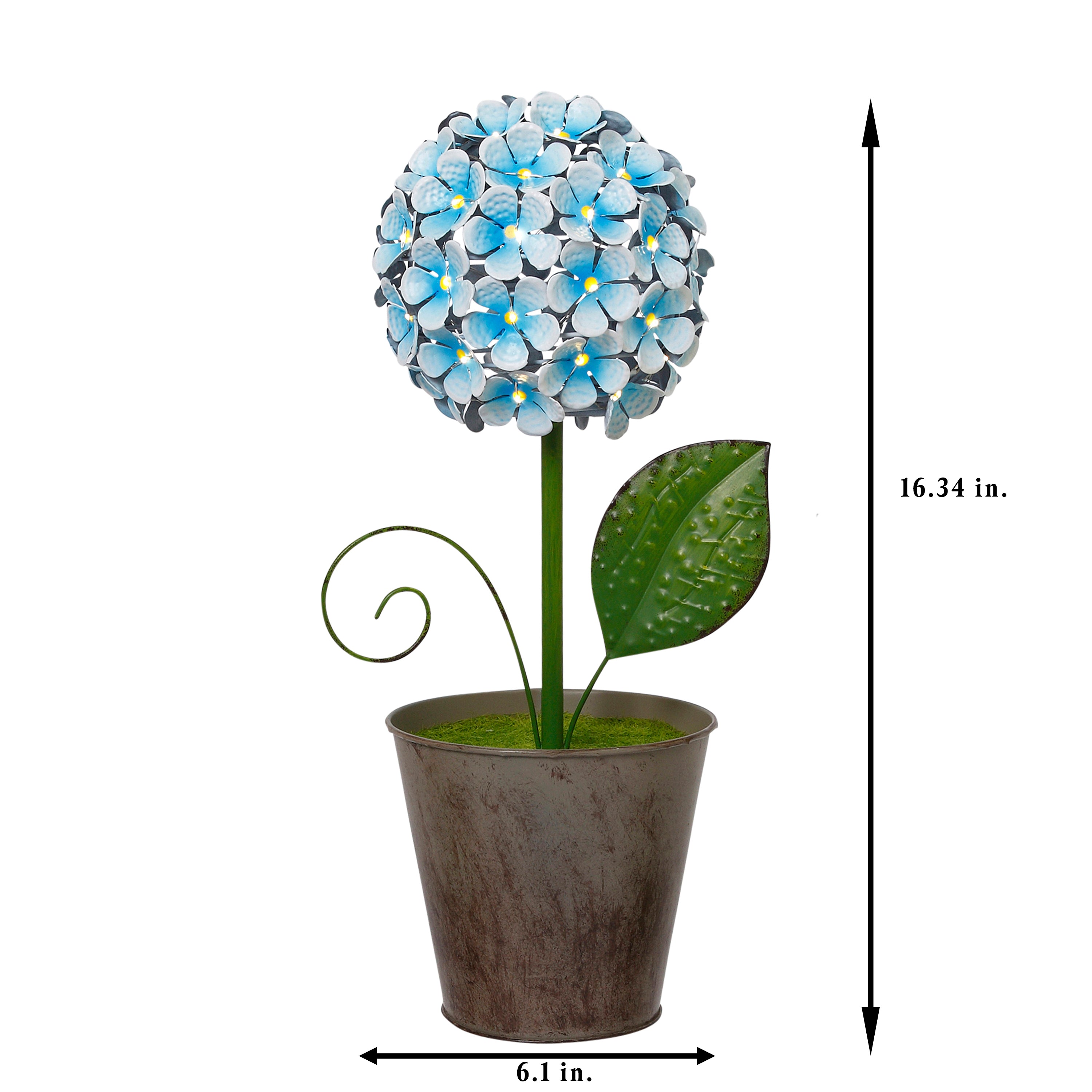 16.3 Inch Battery Operated Metal Flower Tabletop Decor